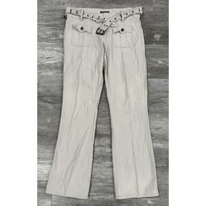 Polo Jeans Co Ralph Lauren Beige Tan Belted Ripstop Pants Womens Size 2 (30x31)
